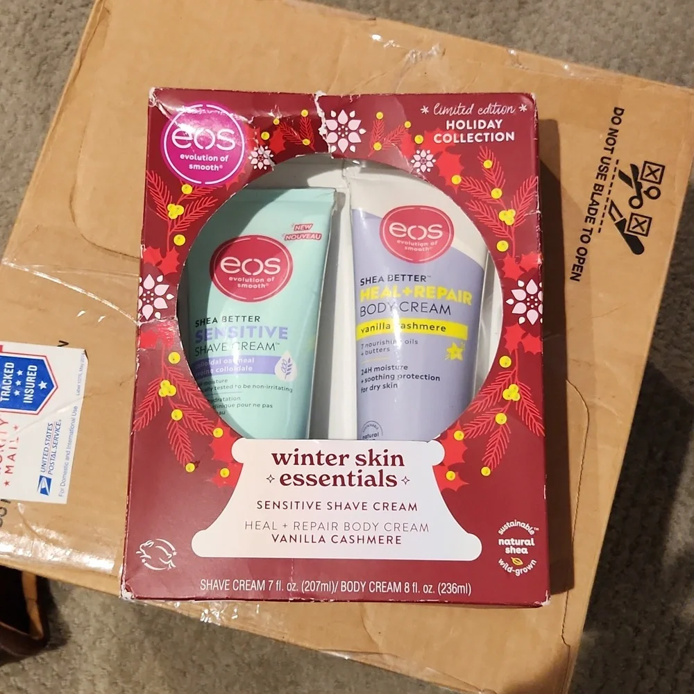 NEW EOS Sensitive Shave Cream AND Heal +Repair body cream. New in box